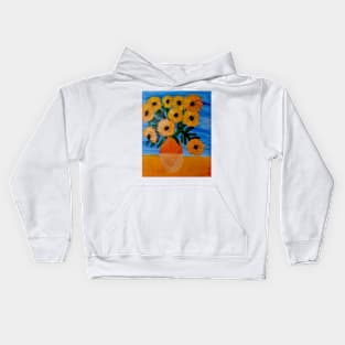 van gogh inspired sunflowers Kids Hoodie